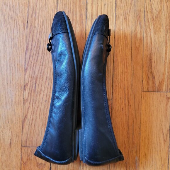 Vionic MINNA Black Leather Ballet Flats 8M‎ Bow Comfort - Picture 8 of 10